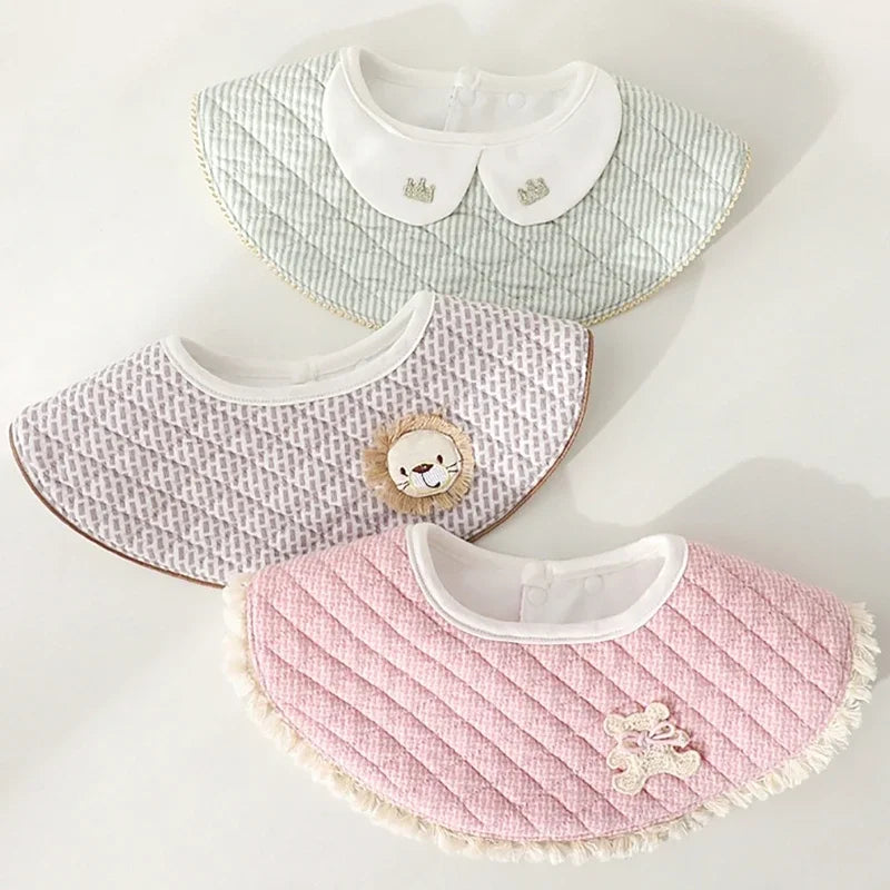 Stylish & Practical Baby Drool Bibs | Bear & Rabbit Pattern Spit-up Bibs for Feeding & Teething | Functional Baby Accessories - Kidzy Market
