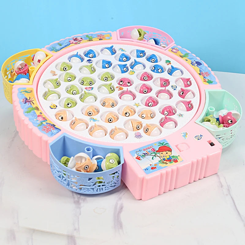 Fishing Toys with Electric Spin and Music – Blue and Pink, Size Models Optional, Cute Stickers, Kids’ Toys and Gifts, Practical