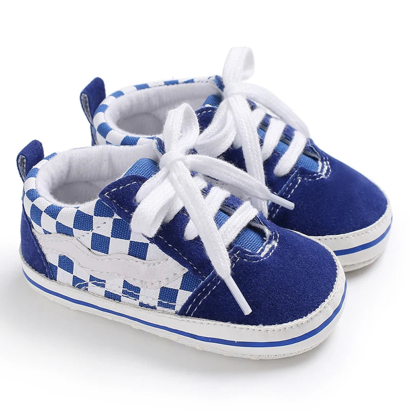 Newborn Baby Canvas Shoes – Anti-Slip Soft Sneakers for Baby Boys & Girls, Multi-Color Toddler First Walkers Crib Shoes