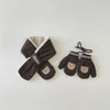 Kids’ Corduroy Winter Scarf & Gloves Set – Thick Velvet Warm Mittens for Boys & Girls