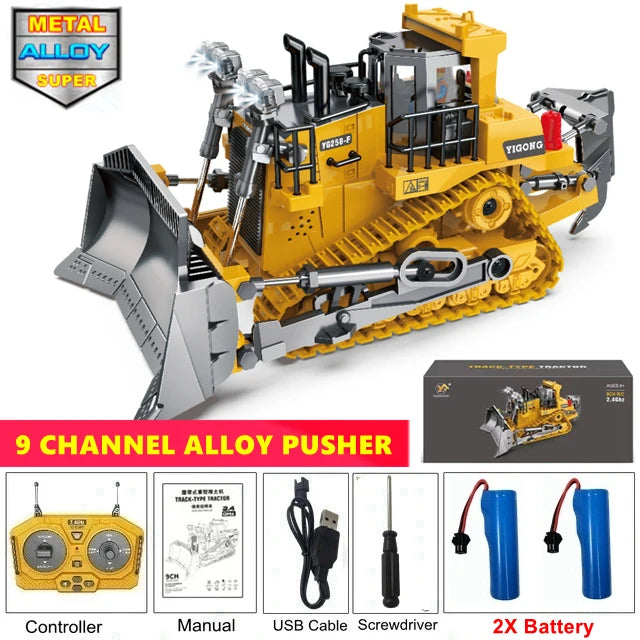 4WD Remote Control Excavator Alloy Dump Truck Bulldozer RC Construction Toy