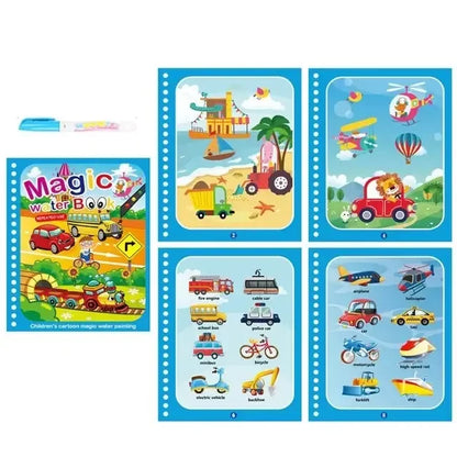 Kids Magic Water Drawing and Coloring Book – Reusable Painting Toy for Boys and Girls