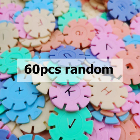 60/100/200PCS Snowflake Building Block Set – Early Education Puzzle Plastic Assembling Blocks, Baby Toy for Kids