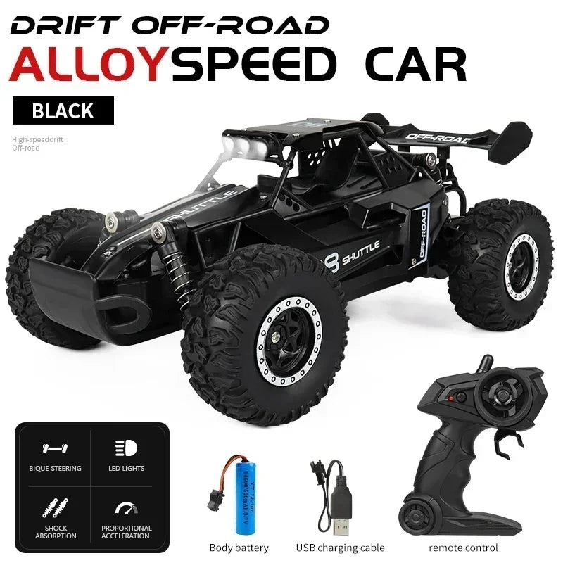 1:16 2.4G 2WD High-Speed Off-Road RC Car with LED Lights and Climbing Ability