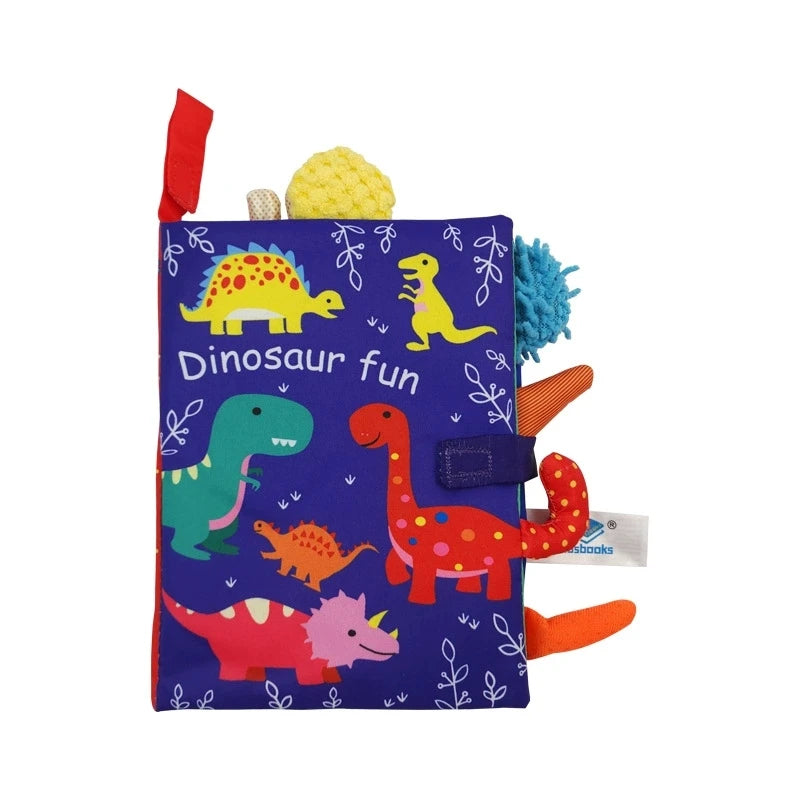 Quiet Book for Toddler - Animal Cognitive Fabric Activity Busy Book, Montessori Baby Toy, Cloth Crinkle Books for Babies 6-12 Months