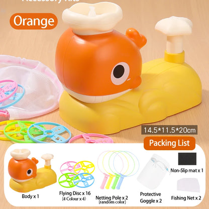 Flying Disc Launcher Toy Foot Launcher for Kids Outdoor Soaring Flying Saucer Sports Game Gift