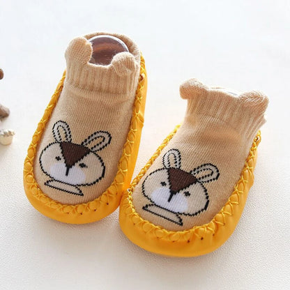 Baby Socks Slippers with Rubber Soles for Infant Newborn Children Anti-Slip Soft Sole Toddler Indoor Shoes