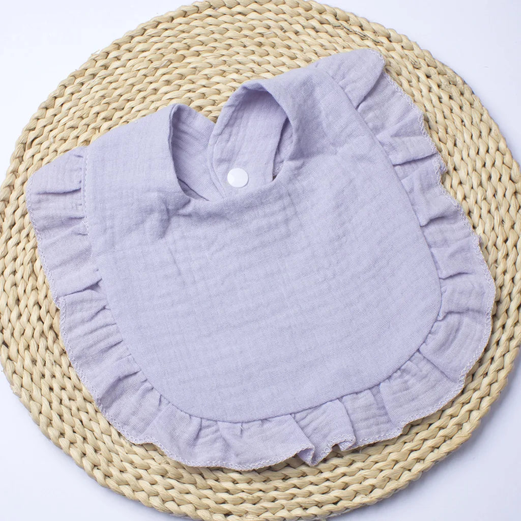Gauze Baby Bib for Boys & Girls | Pure Cotton Candy Colored Lace Saliva Bib | Soft & Comfortable Solid Color Towel for Babies - Kidzy Market