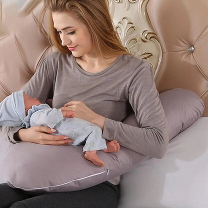 Multi-functional V-Shaped Nursing Pillow for Pregnancy - Side Sleeping Lumbar Cushion, Comfortable Solid Maternity Pillow