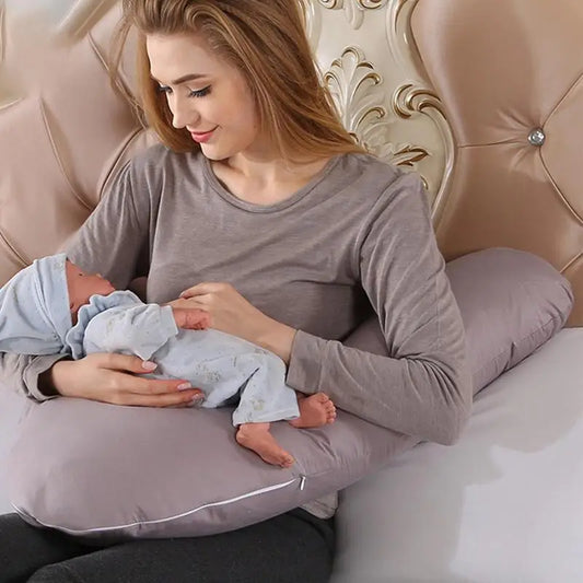 Multi-functional V-Shaped Nursing Pillow for Pregnancy - Side Sleeping Lumbar Cushion, Comfortable Solid Maternity Pillow
