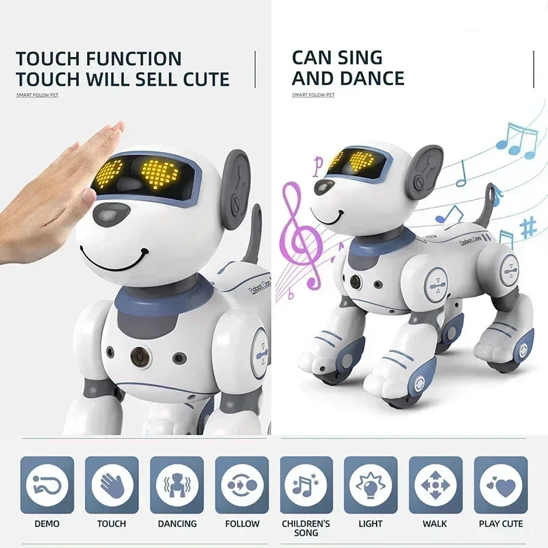 Smart RC Robot Dog Toy – Voice Remote Control Singing and Dancing Puppy for Kids