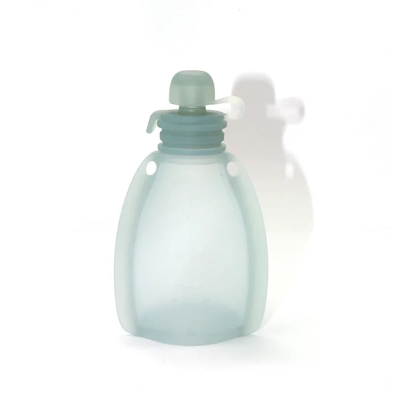 120ML BPA-Free Refillable Silicone Baby Food Bags - Reusable Squeeze Storage Containers for Toddlers & Kids