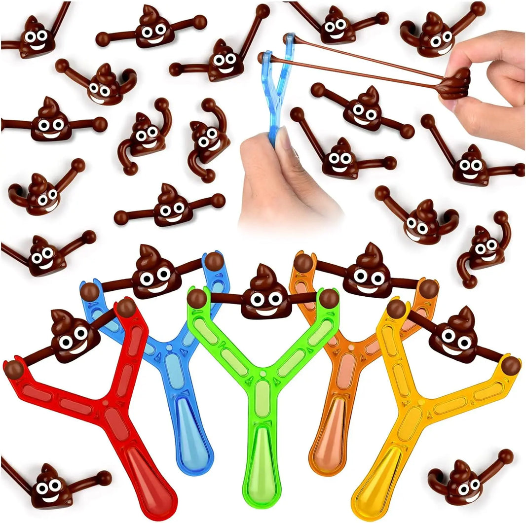 6/12/24/36-Pack Sticky Shooting Fake Poop Slingshot Toys – Colorful Party Favors & Piñata Fillers