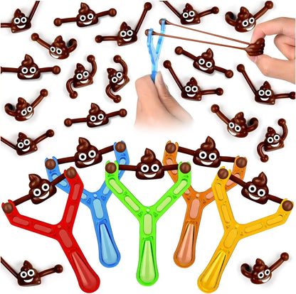 6/12/24/36-Pack Sticky Shooting Fake Poop Slingshot Toys – Colorful Party Favors & Piñata Fillers
