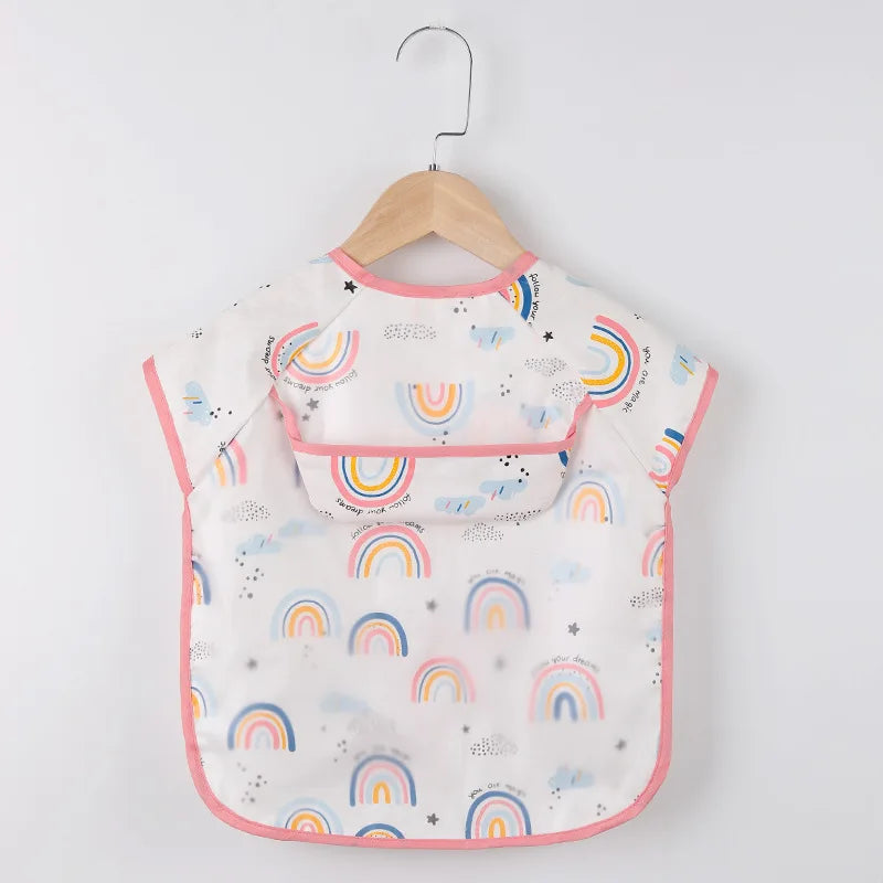 Waterproof Long-Sleeve Baby Smock – Art Apron & Feeding Bib with Pocket for Toddlers & Infants (Boys & Girls) - Kidzy Market