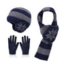 3-Piece Kids’ Winter Set – Plush Lining Hat, Scarf & Gloves with Earflaps, Knitted Beanie & Neck Warmer for Children (Ages 4-10)