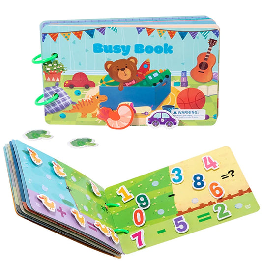 Montessori Sticker Busy Card Book – Numbers Matching Puzzle Toy for Kids