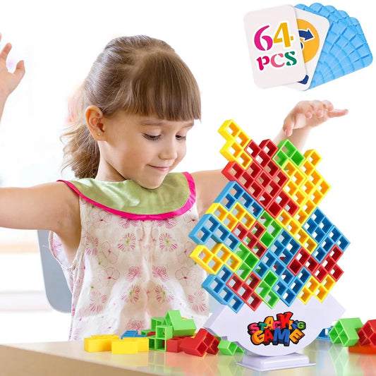 Balance Stacking Board Game – Tower Block Puzzle Toy for Kids and Adults, Family Party Game