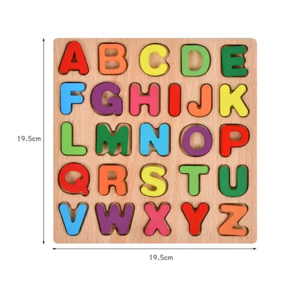 Colorful Alphabet & Number Wooden Puzzles, Kids Intelligent Matching Game, Preschool Children Early Educational Toy