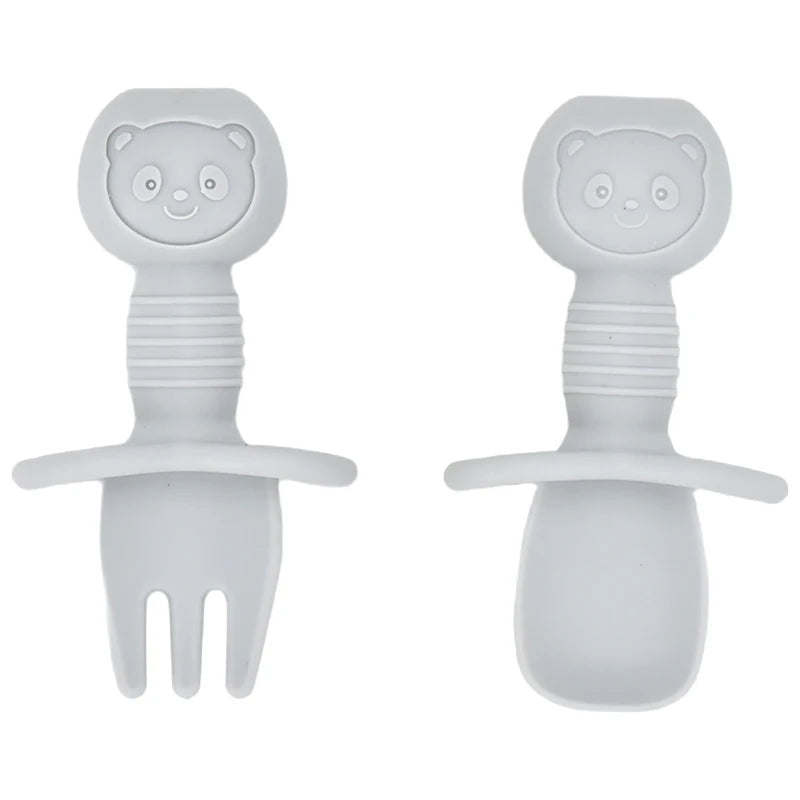 4Pcs Baby Safe Silicone Dining Plate Set - Cute Cartoon Smile Face Children Dishes, Retro Kids Tableware Set (BPA-Free)