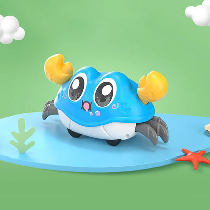 Inertial Crawling Crab Baby Sensory Toy, Cartoon Cute Toddler Interactive Montessori Walking Toy Gift for Ages 1 to 3 Years
