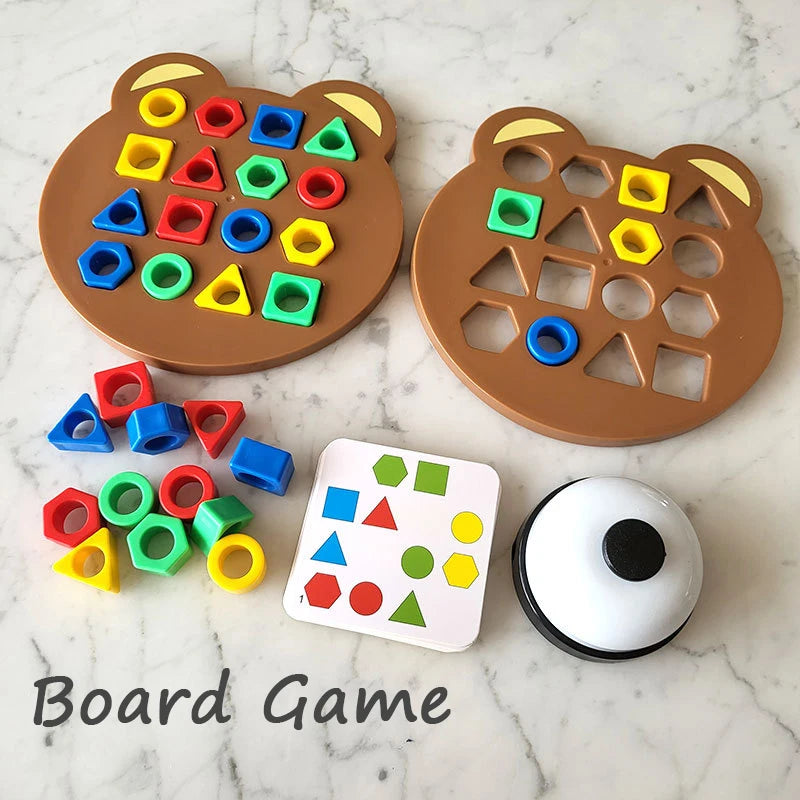 Children Matching Puzzle Toys, Colors & Geometric Shape Jigsaw, Board Games, Early Educational Interaction Toy for Kids, Battle Games