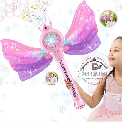 Automatic Bubble Machine Gun for Kids & Toddlers – Battery-Powered Bubble Wand with LED Light, 360° Leak-Proof Bubble Blower Toy