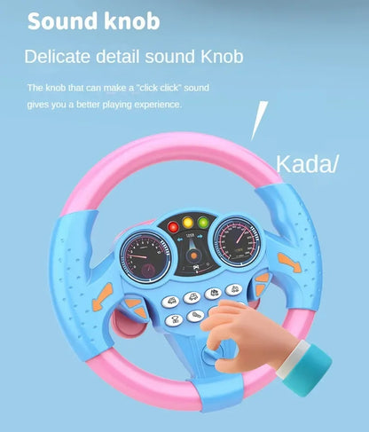 Infant Shining Simulation Steering Wheel Toy Children’s Early Education Copilot Stroller Vocal Toy