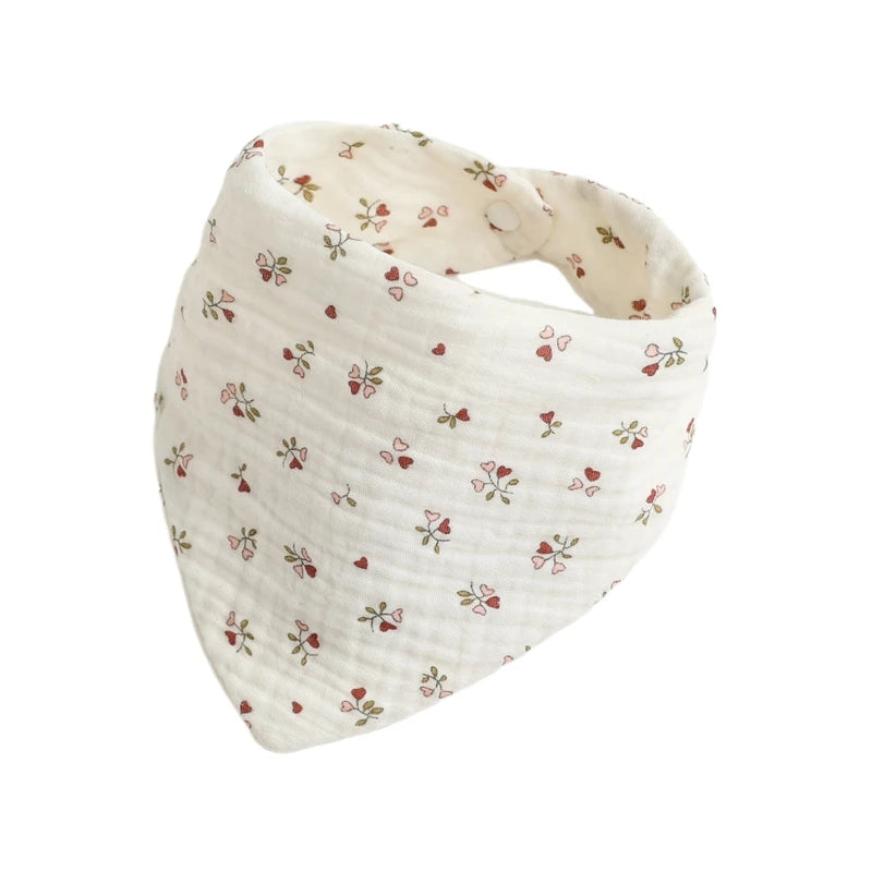 Baby Bandana Bibs | Muslin Drooling Bib for Infants 0-1 Year | High Absorbent Teething & Soothe Towel | Stylish Floral Design - Kidzy Market
