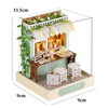 Mini DIY Wooden Dollhouse Kit 11.5 x 9 x 9 cm (4.5 x 3.5 x 3.5 in) - 3D Miniature House with Furniture & Dust Cover, Assembly Model Gift for Teens & Adults