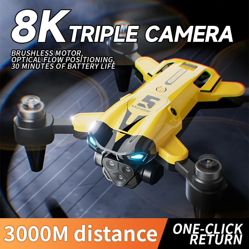 M5 Professional Drone with 8K Wide-Angle Triple Camera and GPS 5G