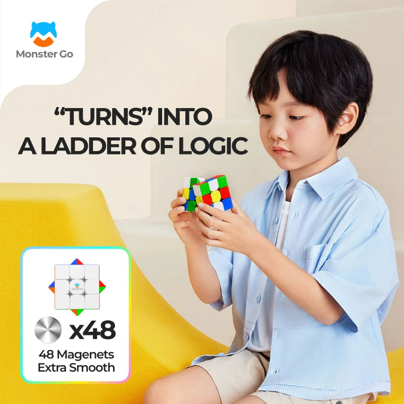 [Picube] GAN Monster Go EDU 3X3 V2 M Magnetic Magic Speed Cube Stickerless Professional Toys GAN EDU V2M Cubo Magico Puzzle