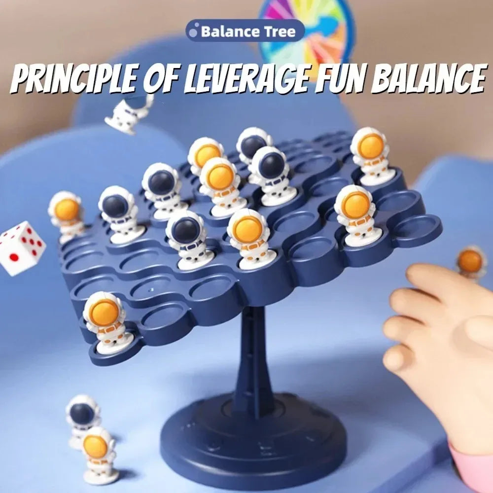 Kid Astronaut Balance Tree Math Game – Frog Swing Stack Balance Game for Two Players, Family Party Puzzle Toy Gift