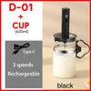 Upgraded Electric Milk Frother USB Rechargeable Handheld 3-Speed Mini Coffee Whisk and Egg Beater