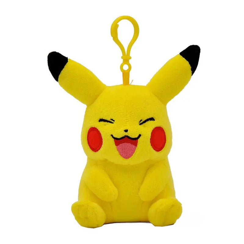 Anime Pokemon Pikachu Mew Snorlax Eevee Bulbasaur Psyduck Plush Backpack Pendant Keychain Gift