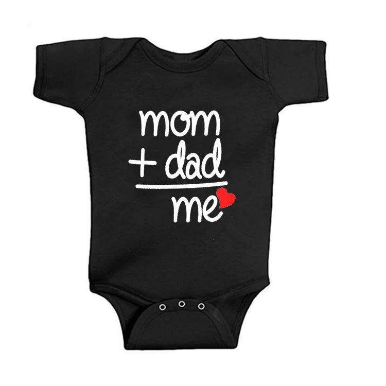 Popular "Mom+Dad=Me" Baby Romper – 100% Cotton Summer Onesie, Newborn Baby Clothes, Unisex Crawling Clothes, Comfortable and Cute
