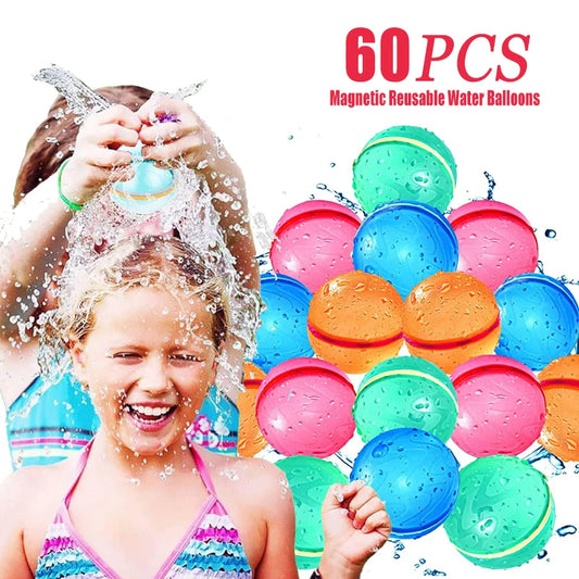Swimming Pool Magnetic Reusable Water Balloons Quick Fill Self-Sealing Splash Balls for Kids