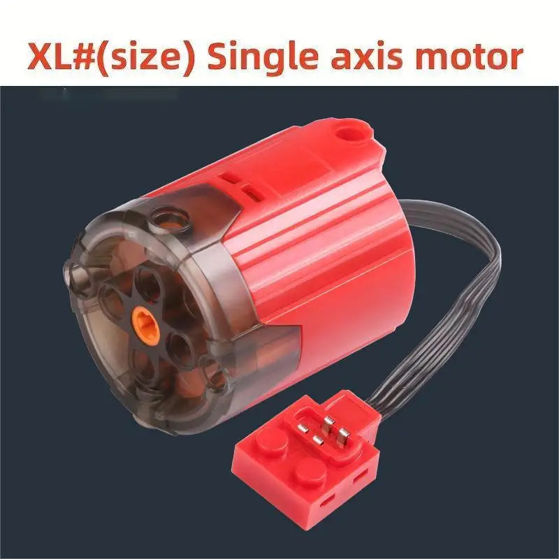 Electric Motor Set for RC Car – Battery Box, Switch, and LED Light Power Functions for MOC Building Blocks