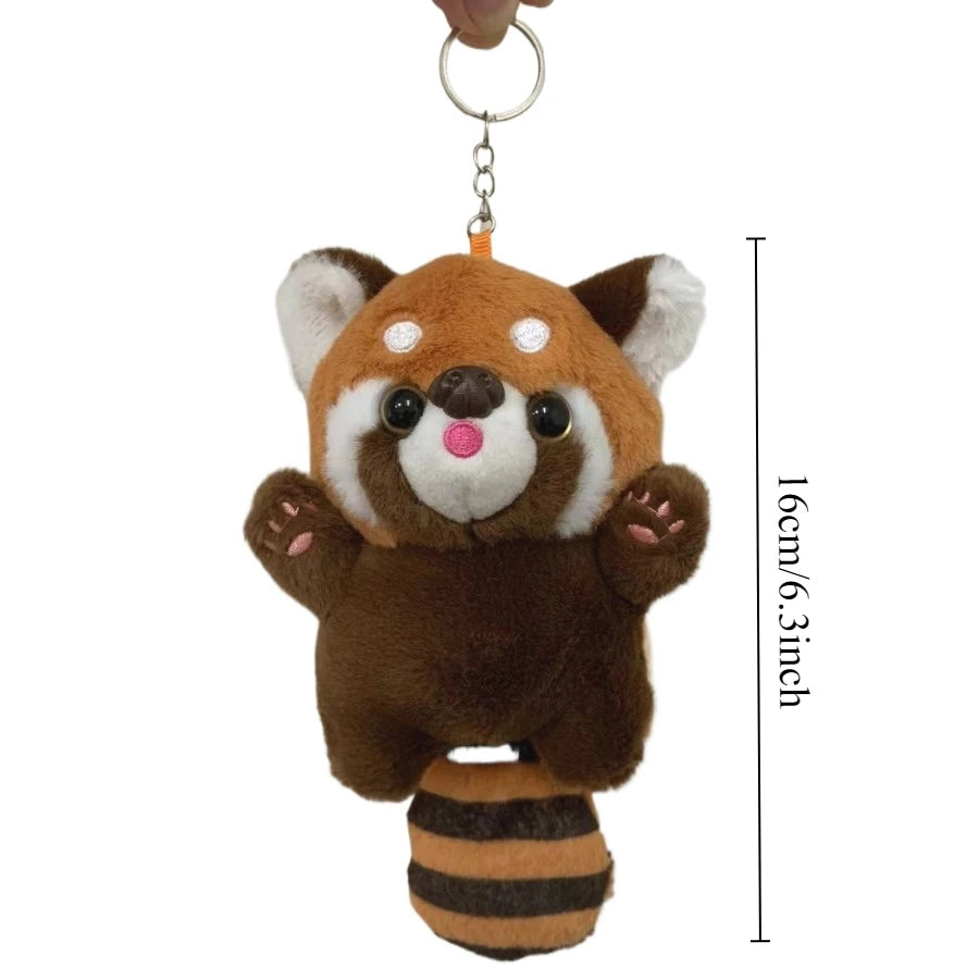 Red Panda Plush Backpack – Cute Fur Plushie Crossbody and Soft Shoulder Bag for Women