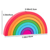 Montessori Wooden Rainbow Stacking Game – Eight Layers Square/Arch Colorful Stacker, Color Recognition Building Blocks Toy