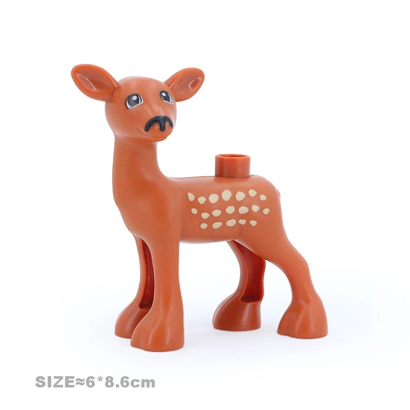 Big Size Building Blocks Farm Animals Set – Cat, Dog, Pig, and Rabbit Model Accessories Compatible with Bricks