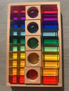 Wooden Montessori See-Through Blocks – Mixed Acrylic Gems Toy for Kids, Open Play Educational Toy