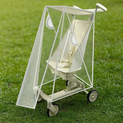Transparent Baby Umbrella Stroller Rainproof Cover Waterproof Windproof Pocket Stroller Rain Cover with Unobstructed View for Travel