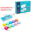 Wooden Math Learning Set for Kids - Addition & Subtraction Cards with 10 Counting Blocks, Preschool Educational Toy (46 Double-Sided Cards)