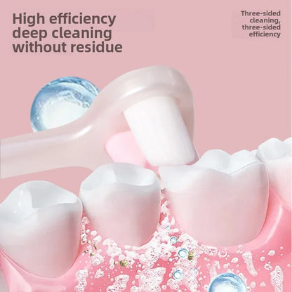 SAKURA Three-Sided Children's Toothbrush, 10000 Soft Bristles, U-Shaped for 3-12 Years Old, Deep Oral Hygiene Clean