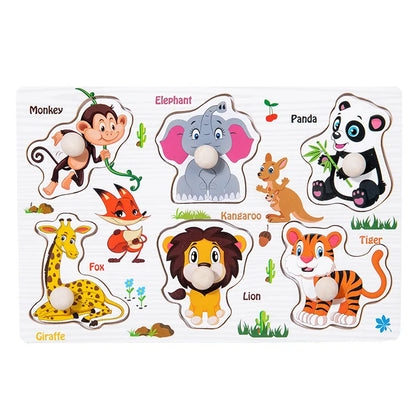 Montessori Wooden Puzzle Board – Animal Cognition Educational Toy for Kids 1-3 Years