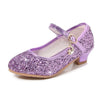 Girls Glitter Crystal High Heel Sandals – Princess Buckle Dance & Party Shoes