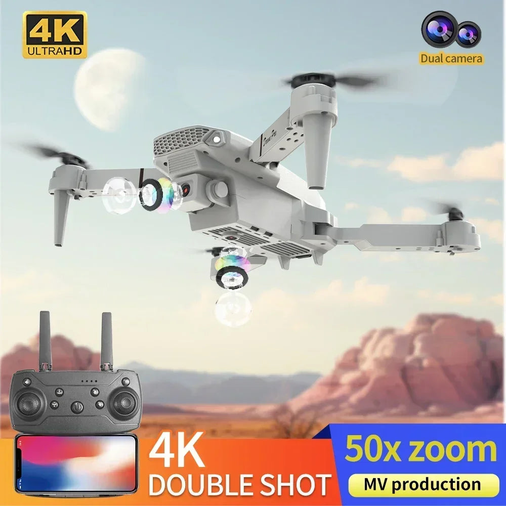 E88 Mini RC Drone with 4K HD Camera WiFi FPV Foldable Quadcopter for Kids Gift
