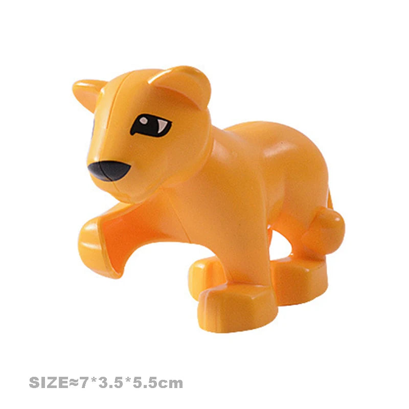 Big Size Building Blocks Farm Animals Set – Cat, Dog, Pig, and Rabbit Model Accessories Compatible with Bricks