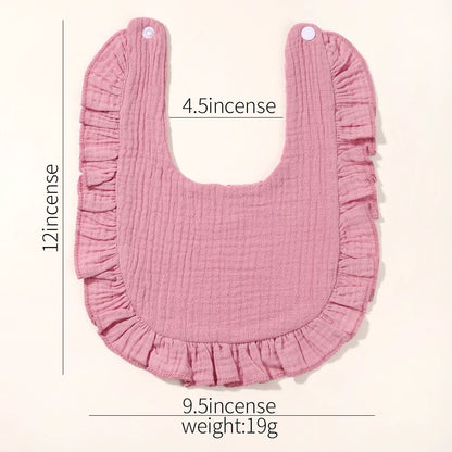 Newborn Baby Bibs & Burp Cloths | Solid Color Toddler Bandana Feeding Bibs, Ruffle Saliva Towel for Drool, Baby Accessories - Kidzy Market